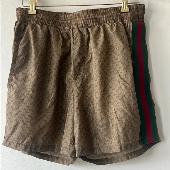 GUCCI
Slim-Fit Mid-Length Logo-Print Striped Swim Shorts - Picture 6 of 11